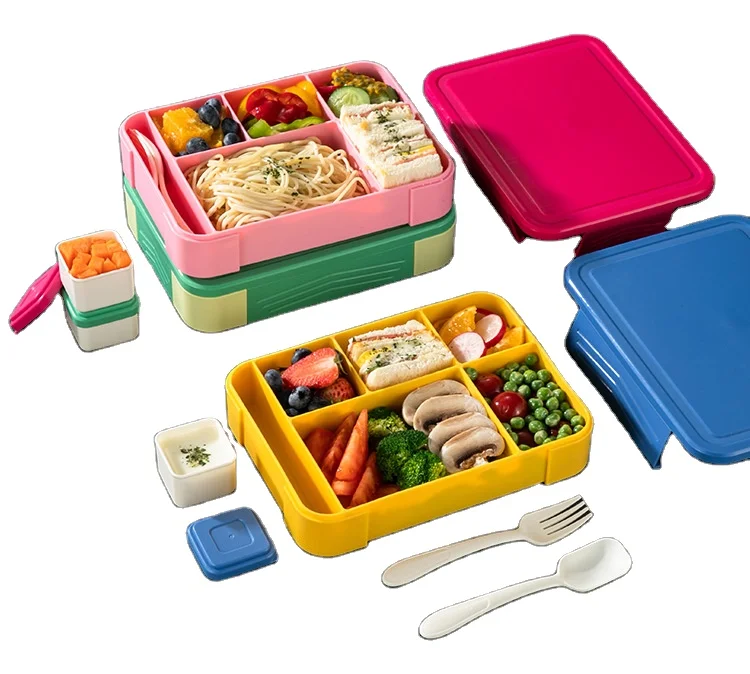 

New Arrival 5 Compartments Microwave Kids Lunch Box Plastic Leakproof Children school Bento Box children lunch box