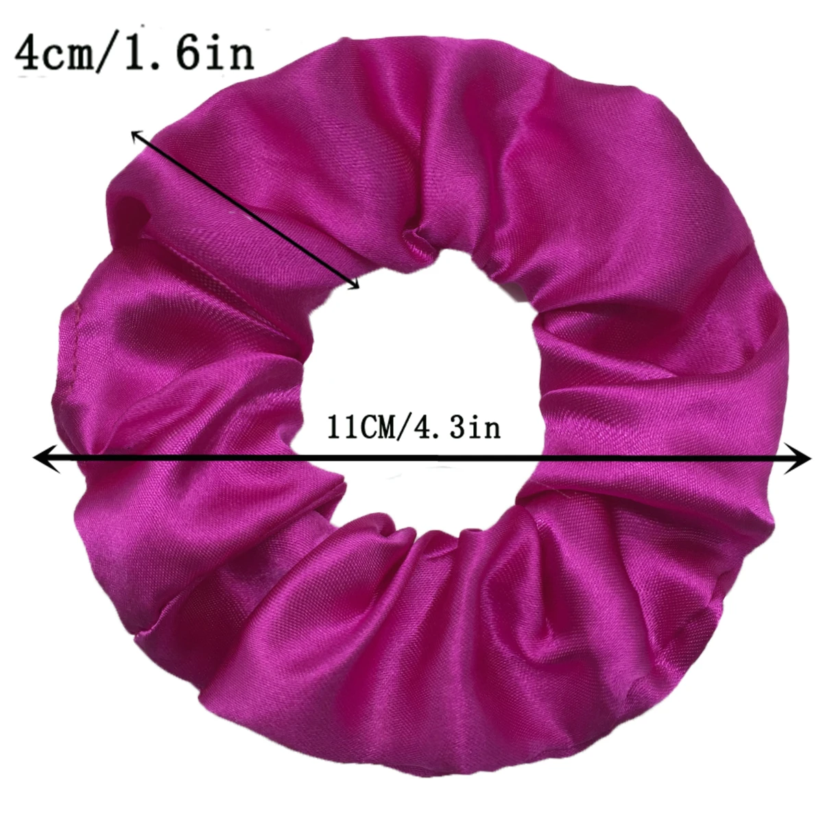 12pcs Premium Pink Satin Large Intestine Hair Bands for Women Hundreds of Fabric Rubber Bands Hair Accessories