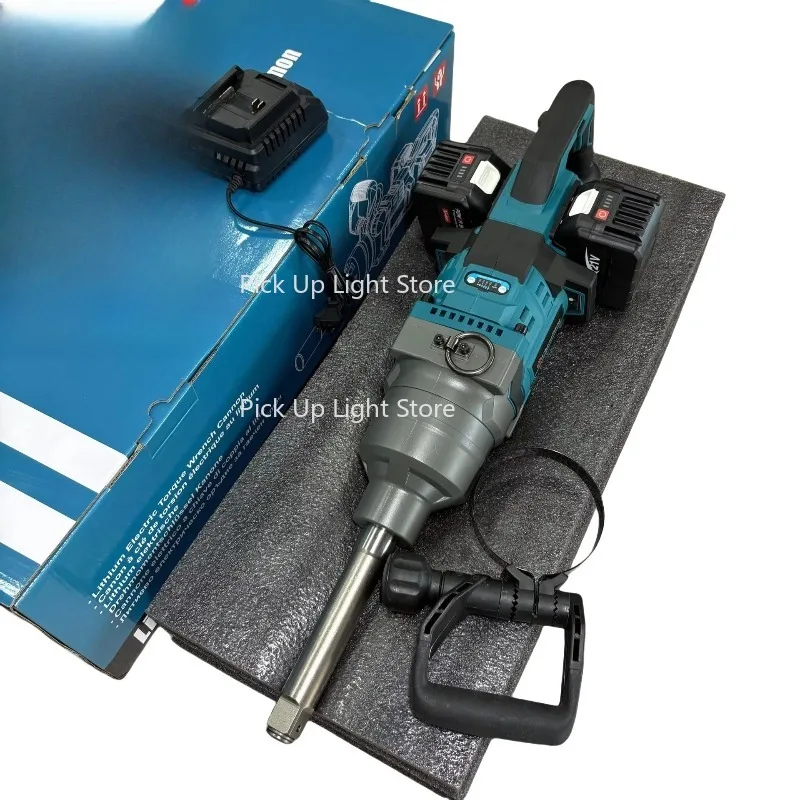 

1" Brushless Large Torque Wrench With Dual Battery Pack Cordless Electric Impact Wrench for Outdoor Truck Tire Repair