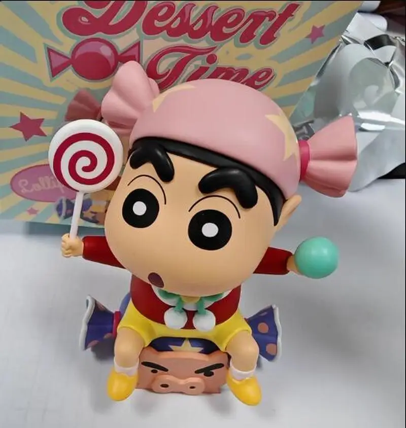 لطيف تلوين شين تشان القلب الوقت سلسلة صندوق أعمى بولي كلوريد الفينيل نموذج الصبي لعبة جمع سطح المكتب زخرفة تمثال عيد الميلاد هدية عيد ميلاد #3