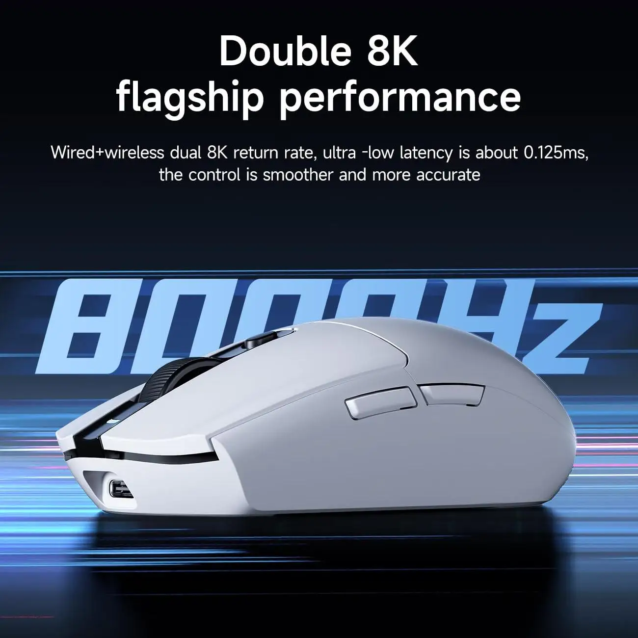 MCHOSE G3 Ultra Wireless Gaming Mouse 8K Polling Rate PAW 3395 Optischer Sensor 26k DPI 64g Ultraleichte Tri-Mode-Verbindung