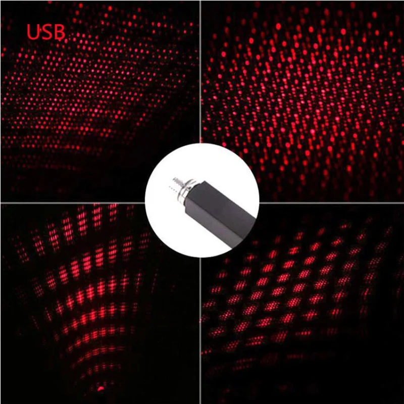 Portable Mini Decorative Lamp LED USB Adjustable Wedding Car Interior Ceiling Decor Roof Star Projector Projection Night Light