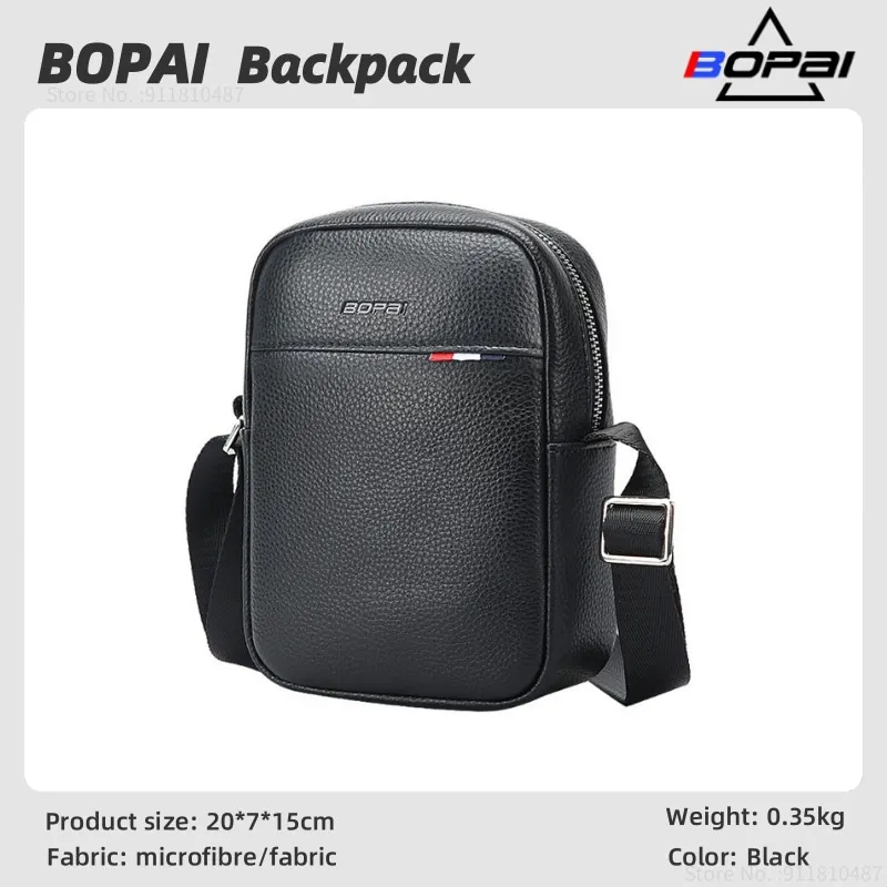 

BOPAI New Male Shoulder Bag Fashion Casual Crossbody Bag Men Large Capacity Chest Bag Black Small Satchel Ultralight Travel Bag