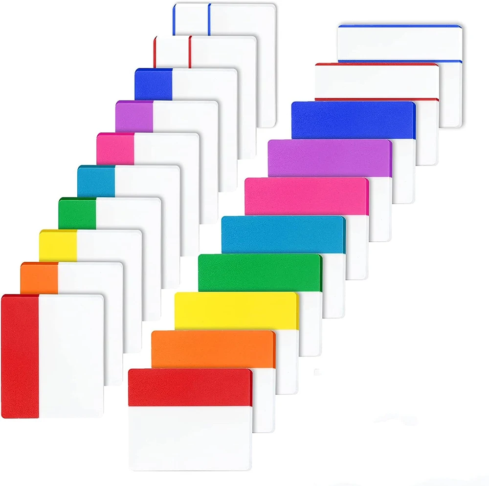 200 Sheets Colorful Transparent Index Stickers Self-adhesive Writable Waterproof Sticker Stationery