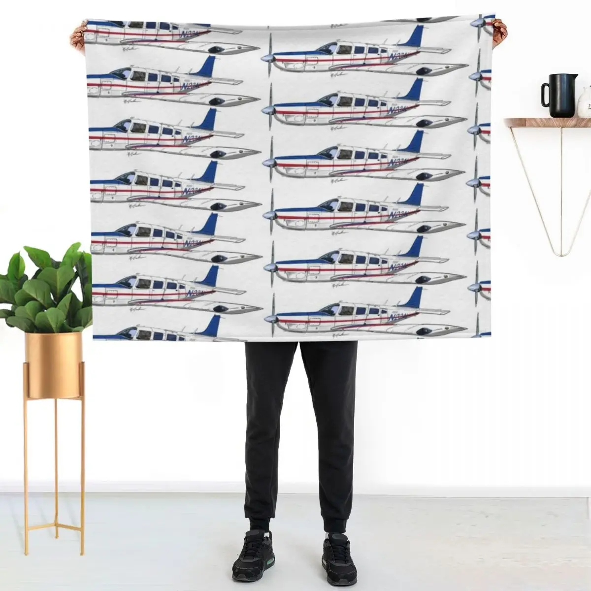 

Piper Saratoga N23AL Throw Blanket Soft Bedroom Blanket for Night Sleeping