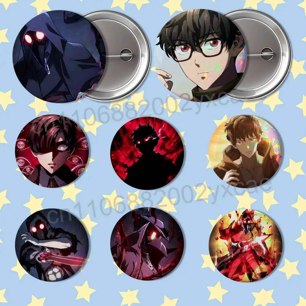 Vikir Van Baskerville Revenge of the Iron 44mm Round Pins Creativity Printed Pictures Text Metal Lapel Badges Brooches Jewelry