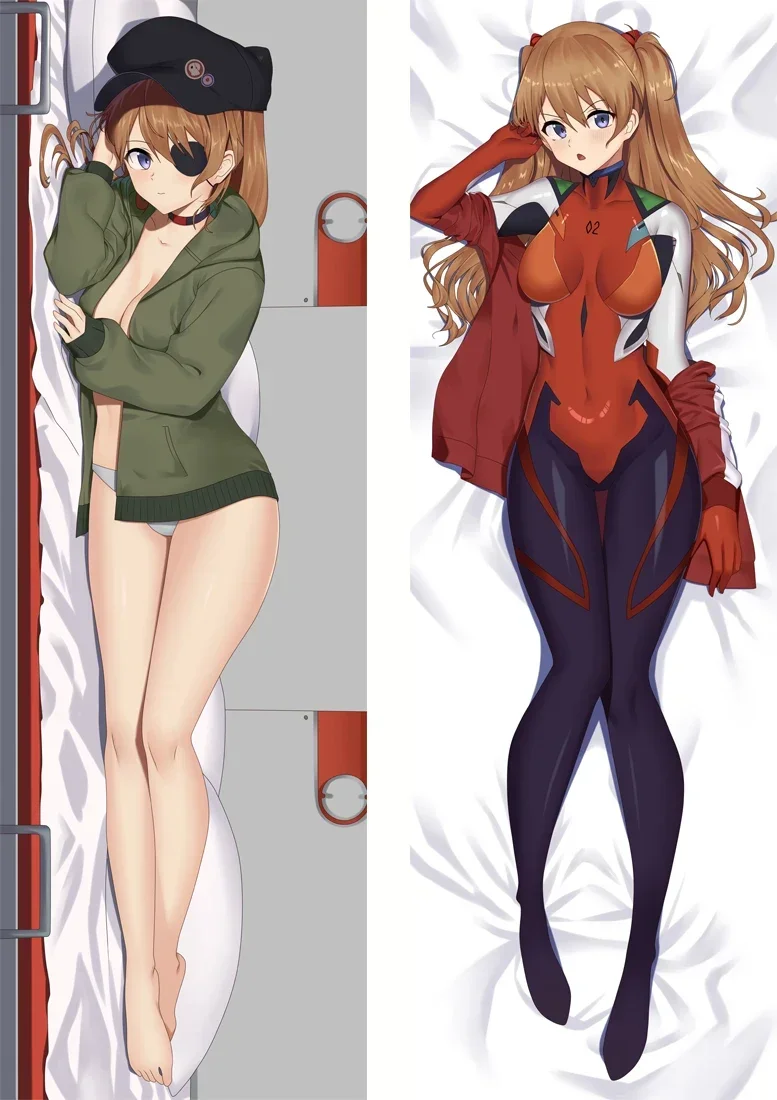 Anime Decorating Pillow Case EVA Asuka Langley Soryu Dakimakura 2-Side Print Pillowcase Hugging Body Cushion Cover Otaku Waifu