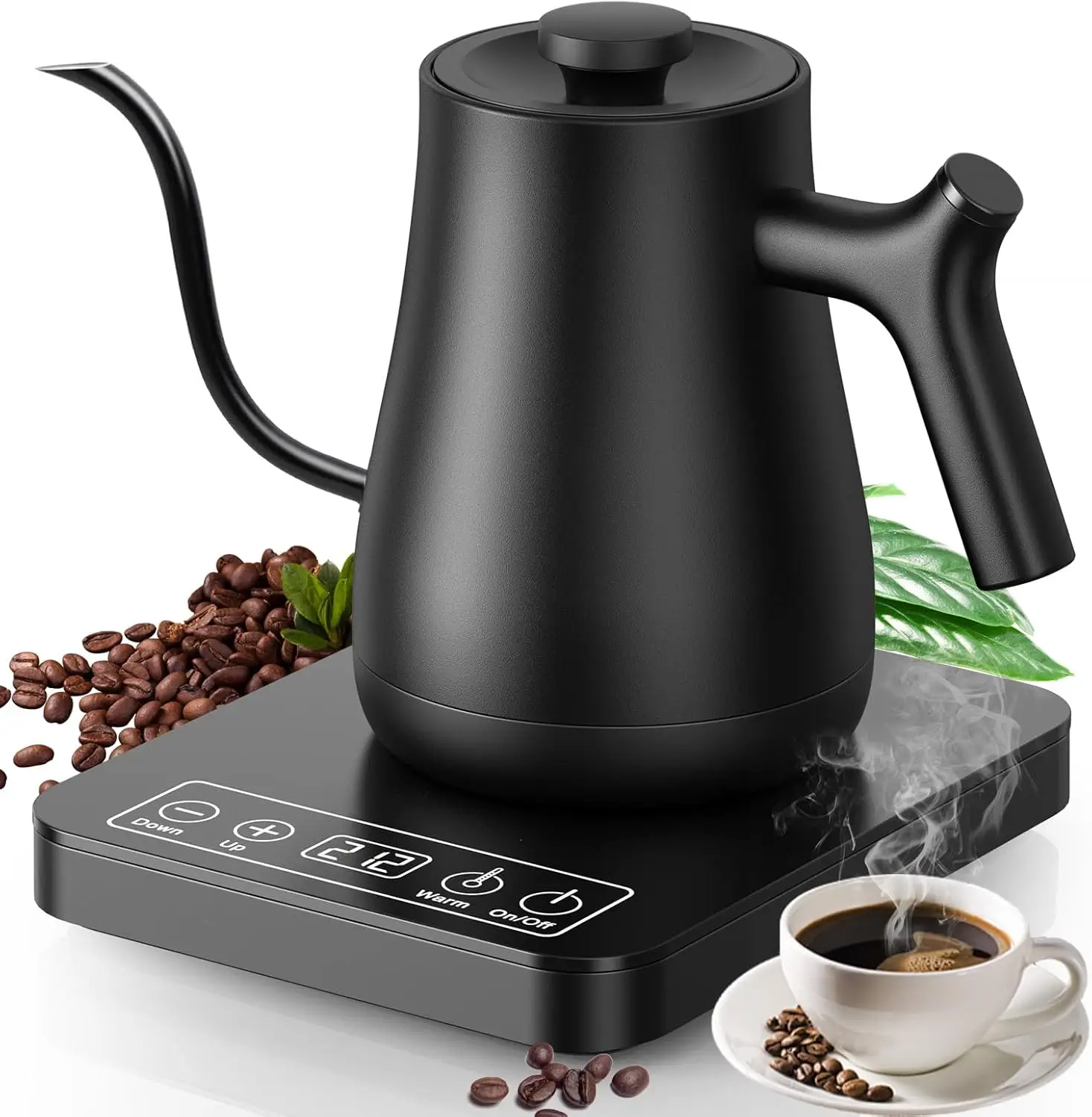 Electric Kettle Temperature Control Large LCD Screen Quick Boiling Pour Over Kettle for Coffee & Tea Anti-dry Protecti