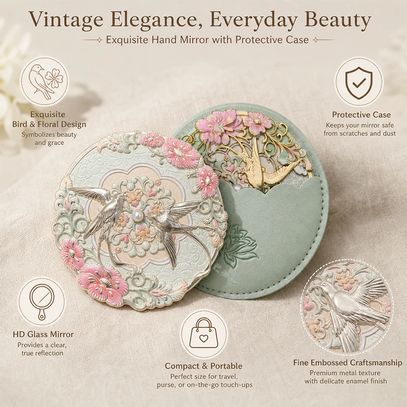 Portable Portable Retro Chinese Style Makeup Mirror Set Elegant Gift Souvenir Compact Mirror Set for Women - Aliexpress Deal