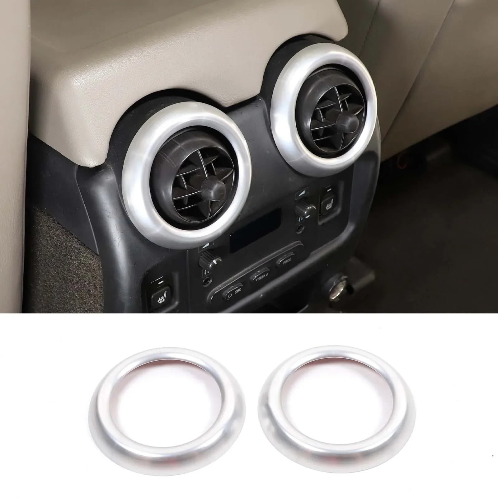 

For Hummer H2 2003-2007 Aluminum Alloy Silver Car Styling Car Rear Exhaust Vent Decorative Ring Sticker Car Accessories 2PCs