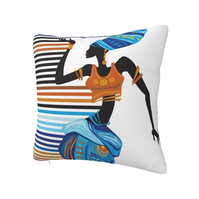 Custom African Dancer Cushion Cover Africa Women Ethnic Style Soft Luxury Pillow Cases for Sofa Home Decor