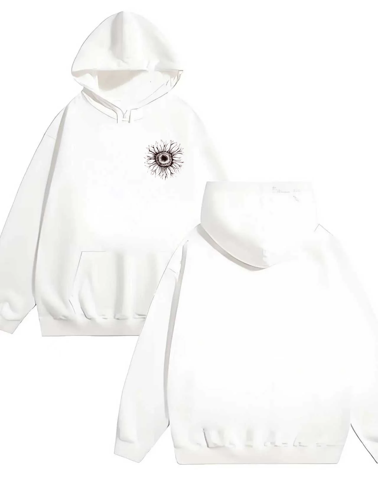 سويت شيرت بقلنسوة عالي التحمل مطبوع بنمط Sun من New Trend لعام 2025 بقدرة 330 جرام مناسب لكل من الرجال والنساء