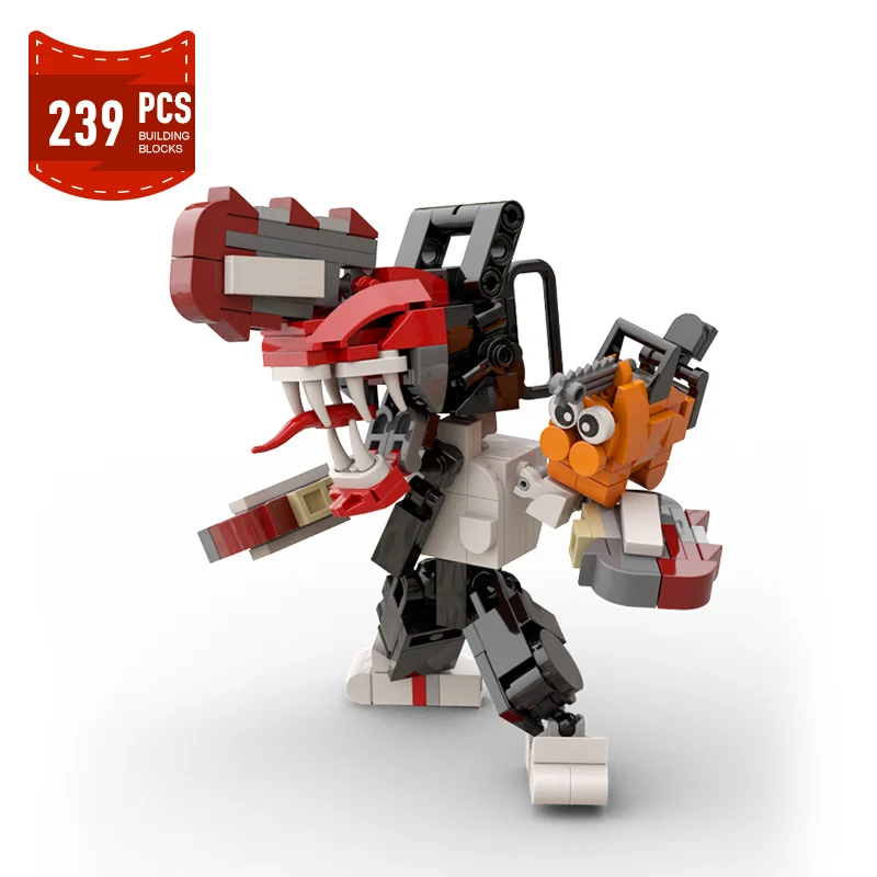 MOC Chainsawed Man Anime Action Figures Building Blocks Set Demoned Pochitared Cartoon Character Bricks Toys Birthday Gifts