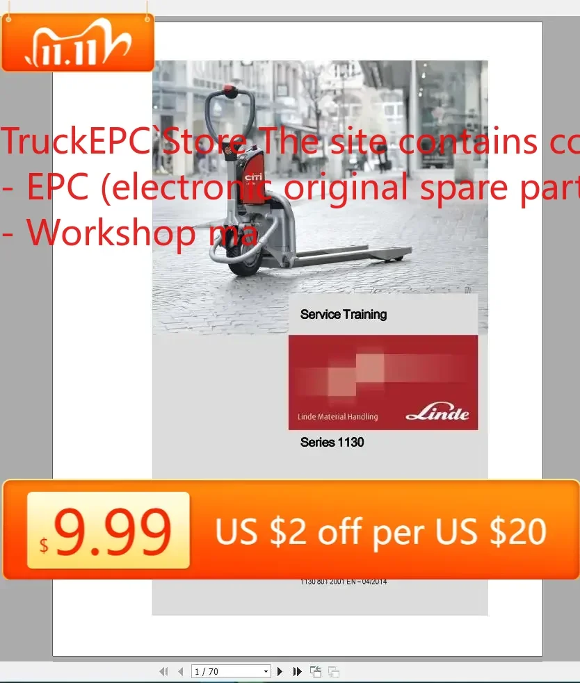 

Руководство по обслуживанию вилочных погрузчиков TruckEPC Linde 2019, DVD