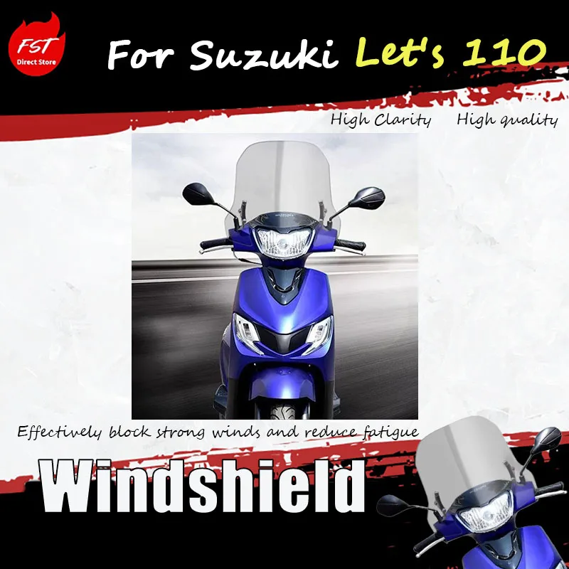 

For Suzuki Let's 100 Mini Dolphin Front Windshield Baffle Bracket Modified Windscreen Motorcycle Accessory