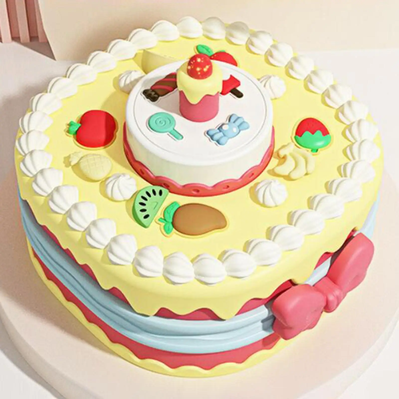 

Birthday Cake Clay Toys Set Early Educational Toy Pretend Play with 12 Clays for Holiday Gifts Girls Boys Babies Children
