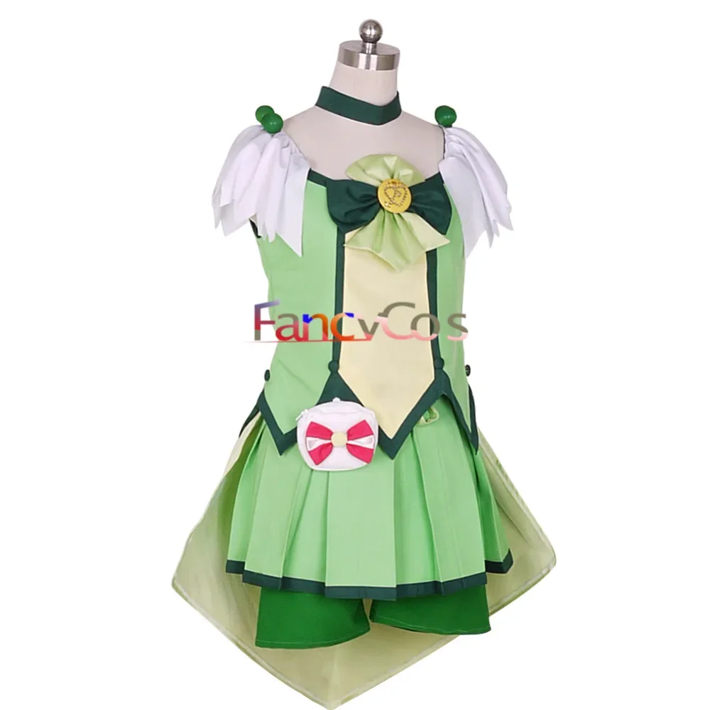 Anime Girl Smile PreCure! Glitter Force Glitter Spring Cure March Dress Cosplay Costume Midorikawa Nao Kid Dress Halloween