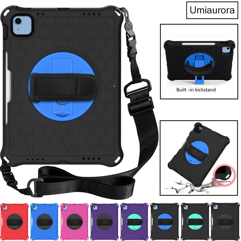 

For IPad Mini 6 7 Air 9.7 8th 9th 10.2 10th 10.9 11th Gen A16 Pro 11 inch M2 M3 M4 Shockproof EVA Tablet Case Stand Strap Funda