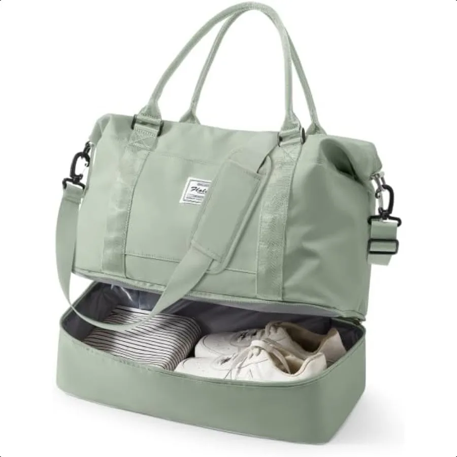 

Spirit Travel Duffel 18x14x8 Inches Weekender Overnight Bag with Shoes Compartment Trolley Sleeve Carry On for Airplanes Sport