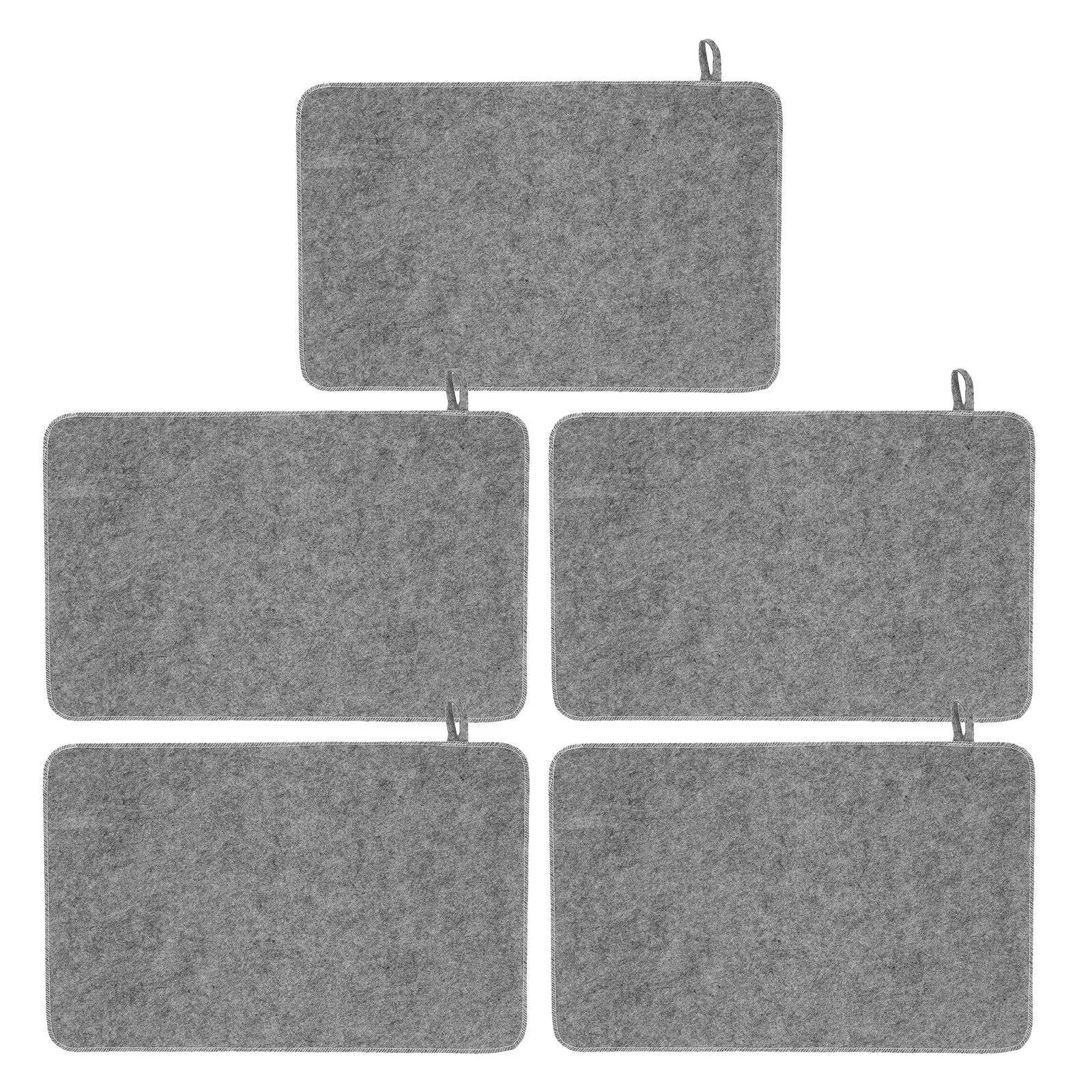 

5Pcs Sauna Cushion Seat Mat Grey Felt Heat Insulation Mat Quick Absorb Sauna Accessories for Bench Floor Bathhouse Spa Pad