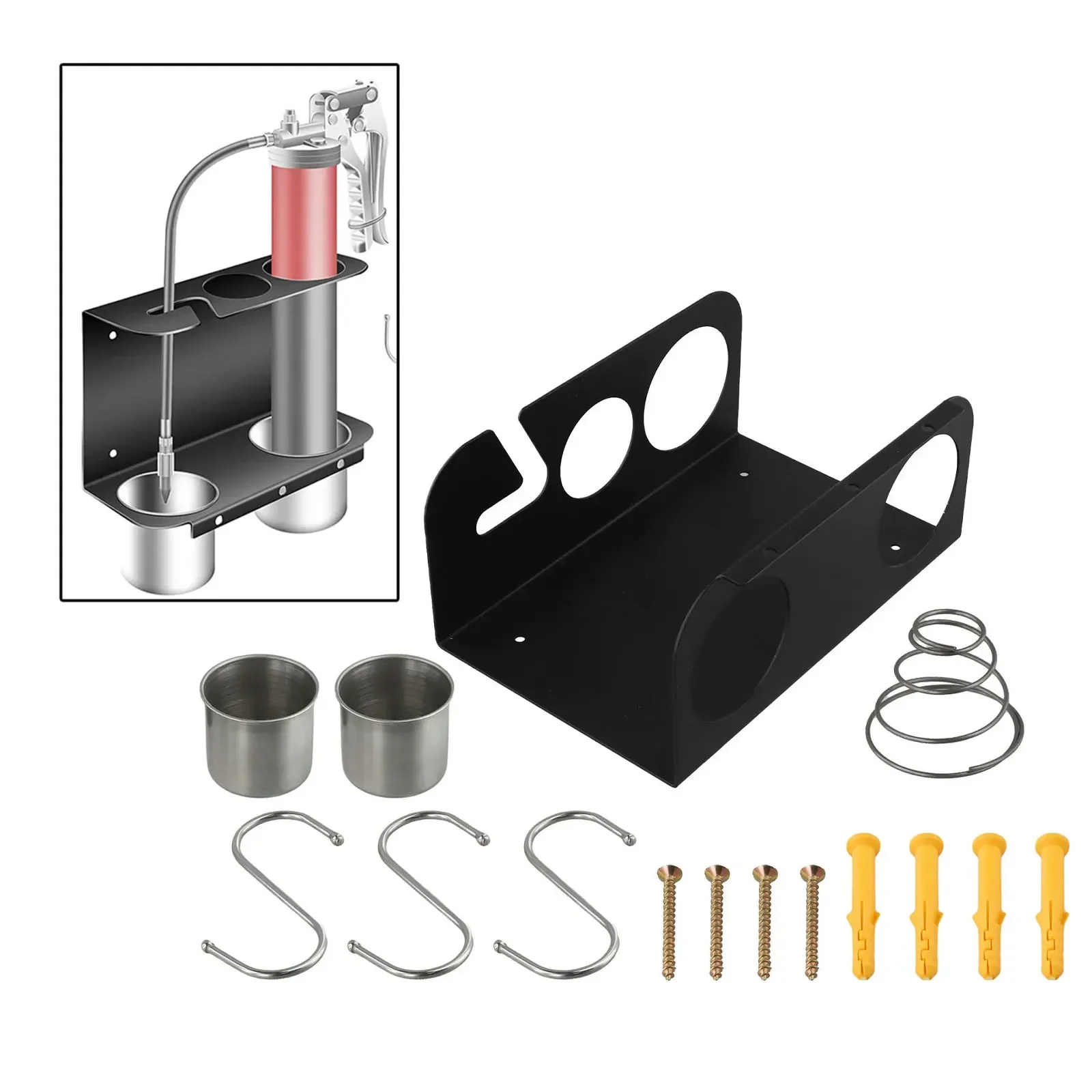 

1pcs Metal Wall Mounted Grease Bracket With Removable Drip Cup Sealant Organizer Hand Caulking Tube Rack Caulking Tool Organizer