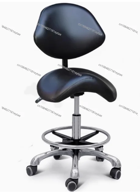 Ergonomic Swivel Dental Chair Saddle Doctor's Stool Adjustable Backrest Leather Dentist Spa Rolling Chair Beauty Salon Clinic