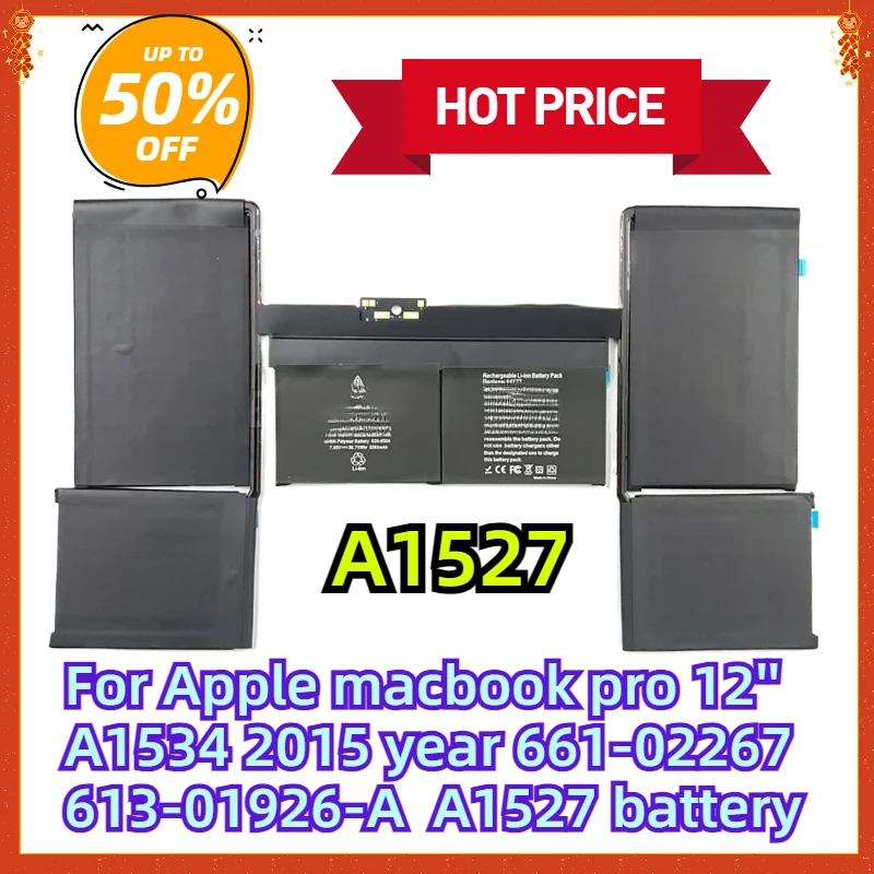 

For Apple macbook pro 12'' A1534 2015 year 661-02267 613-01926-A A1527 battery