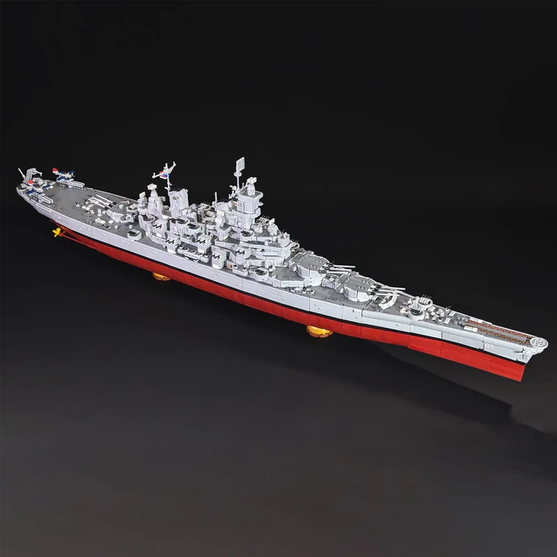 MOC Building Block Set Toy USS Missouri BB-61 Iwa-class Big Battleship Bricks Military Equipment Collect Gifts