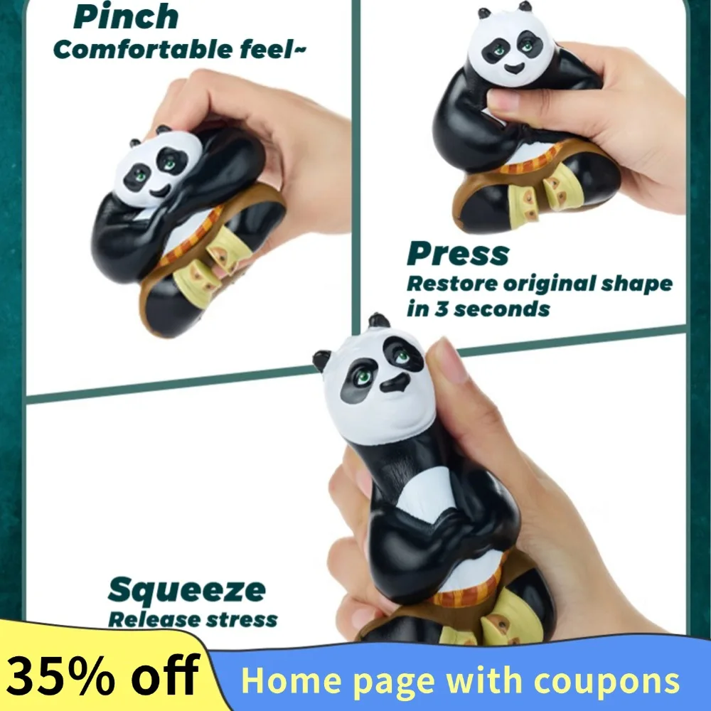 MASDI Squeeze Toy Kung Fu Panda Abao Zhen Trendy Cartoon Gift PU Slow Rebound Toys 4'' Cute Doll Decompression Gift