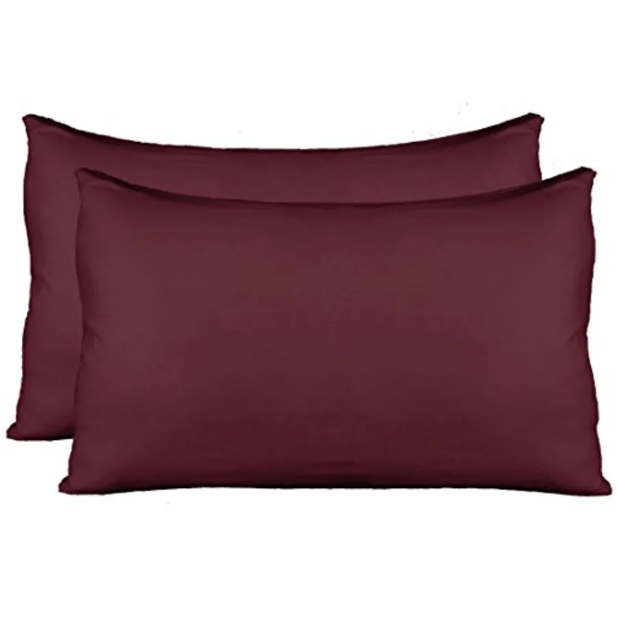 

Extra Soft Jersey Knit Pillow Cases, Standard Size with Hidden Zipper, Soft Than Cotton, Pack of 2, Wine