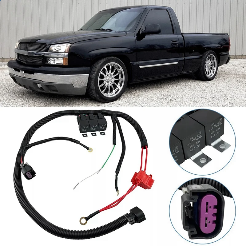 

Electric ECU Control Dual Fan Upgrade Wiring Connector Harness For Chevrolet GMC Silverado Tahoe Sierra 7L5533A226T Parts