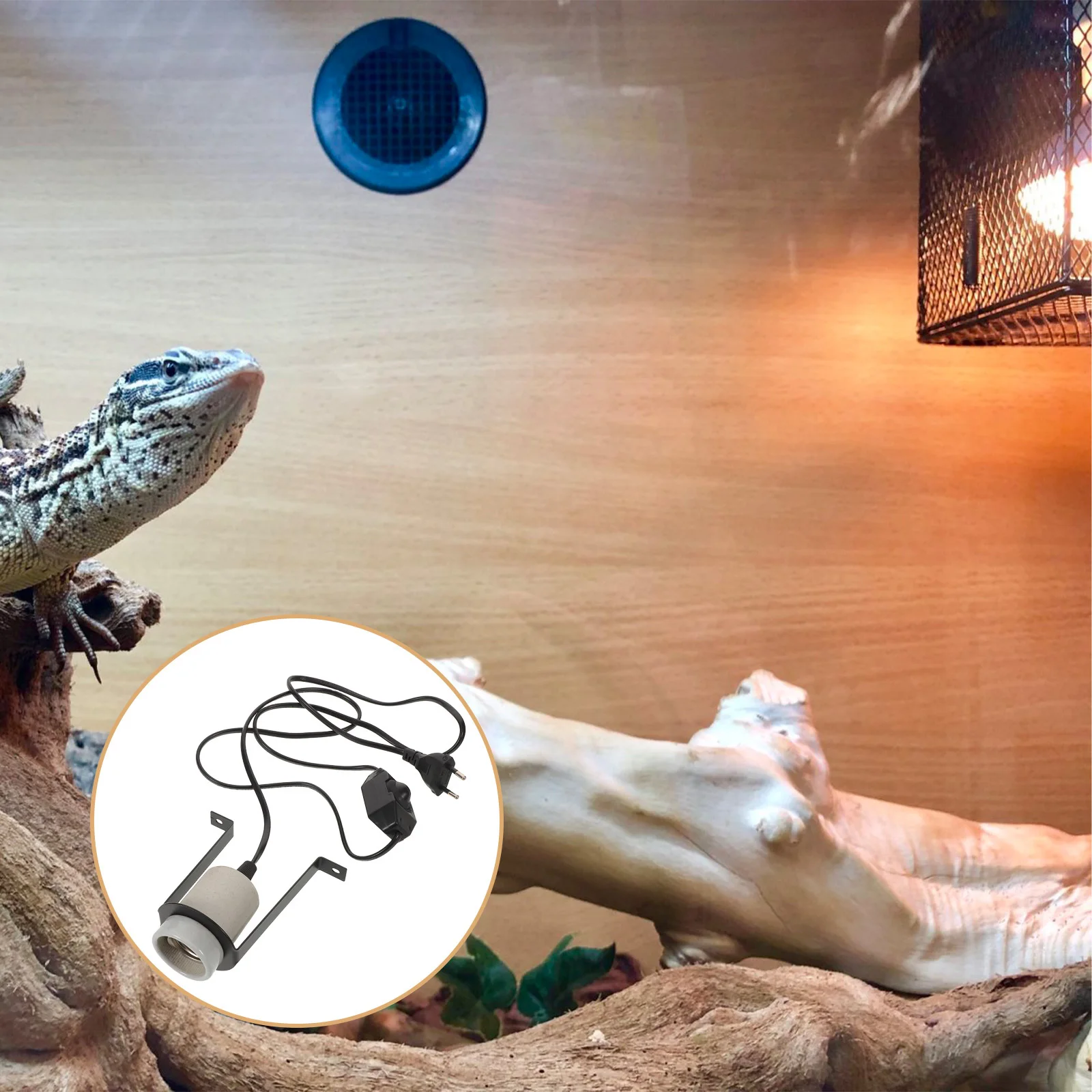 セラミック爬虫類ヒートエミッターランプホルダー高温耐性調整可能カメトカゲヘビ育雛器ヒートランプペット用