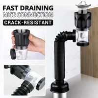 Flip Top Anti-Odor Drain Pipe Set Kitchen Sink Drain Retractable Deodorizing Filter Flexible Downspout Bathroom Anti Clogging 6