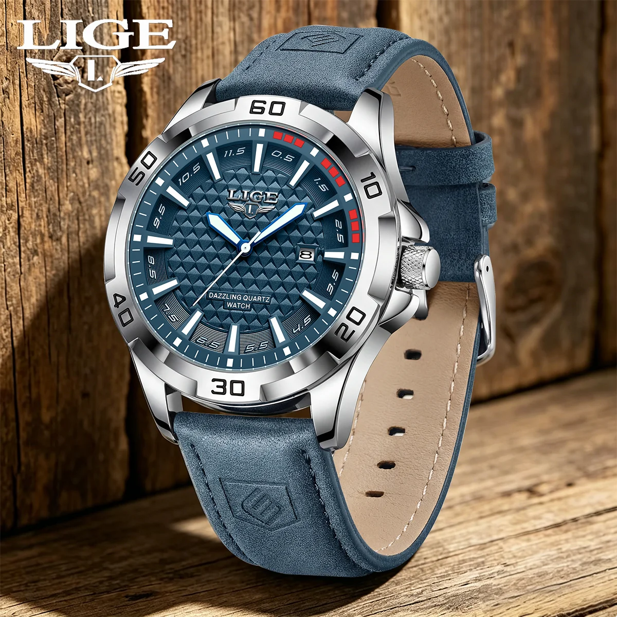 

LIGE New Original Men Watch Luxury Waterproof Luminous Date Week Watch For Man Quartz Leather Fashion Men's Watches Reloj Hombre
