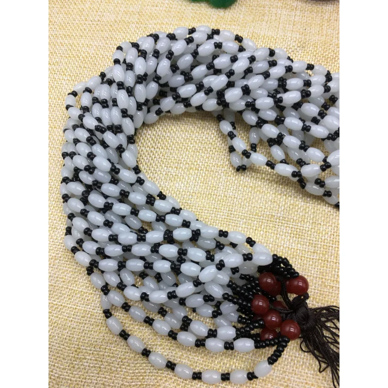 1pcHand-Woven Pendant Lanyard Full of Beads Necklace Rope Wholesale Long Sweater Chain Pendant Jade Lanyard Wholesale