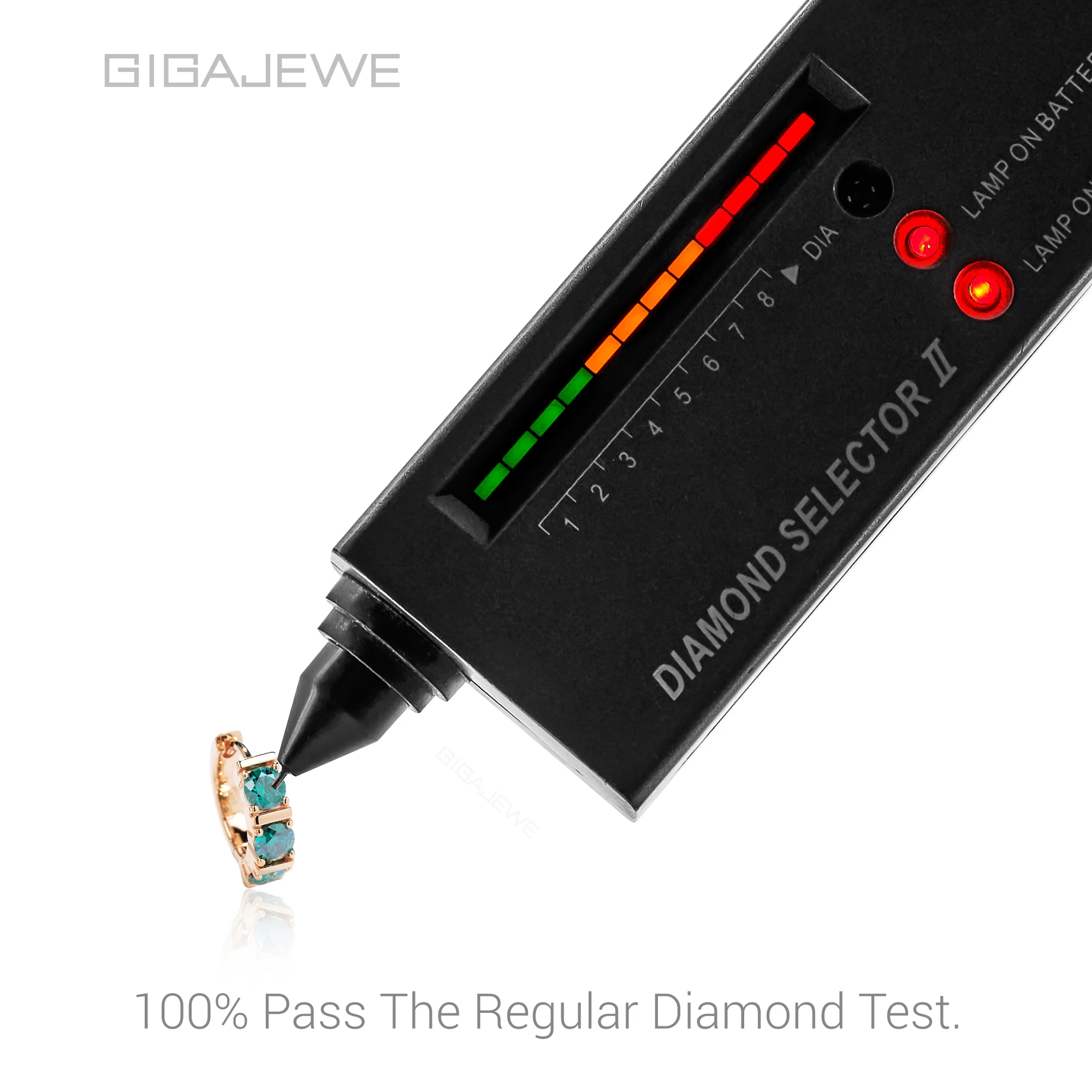 GIGAJEWE 1.8CT 4mm Three Stone Moissanite Hoop Earrings 925 Sterling Silver Rose Gold Plated Rainbow Huggie Earrings
