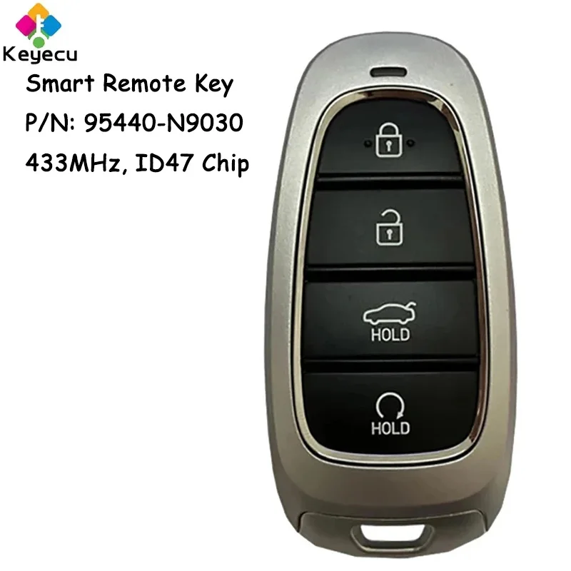 

KEYECU Replacement Smart Remote Control Car Key With 4 Buttons 433MHz ID47 Chip for Hyundai Tucson 2022 2023 Fob 95440-N9030