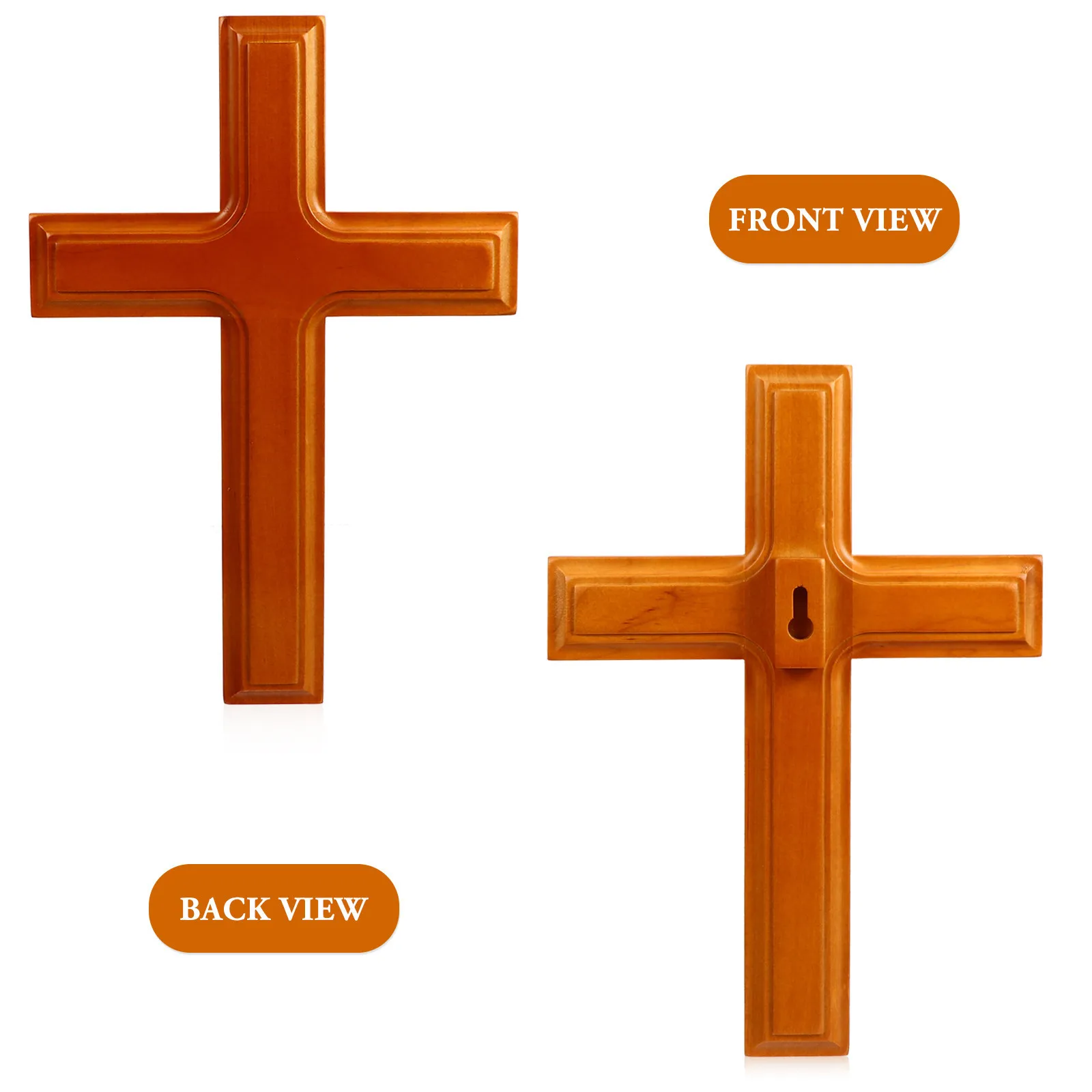 

1Pcs Wooden Cross Pendant Handicraft Christian Decor Brown Eco-Friendly Long-Lasting Smooth Polishing Safe Gift Home