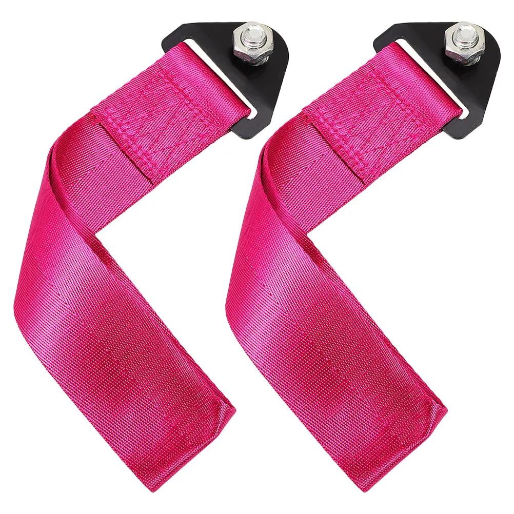 

2pcs Car Towing Rope Decorative Tow Straps for Front Bumper Universal Compatibility Nylon Hook Strap Easy Installation Long