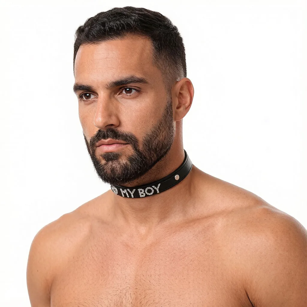 Men PU Leather Collar Necklace Personalized Women Men Unisex Choker Punk Luxury Collar Product Accessories Letters Adjustable