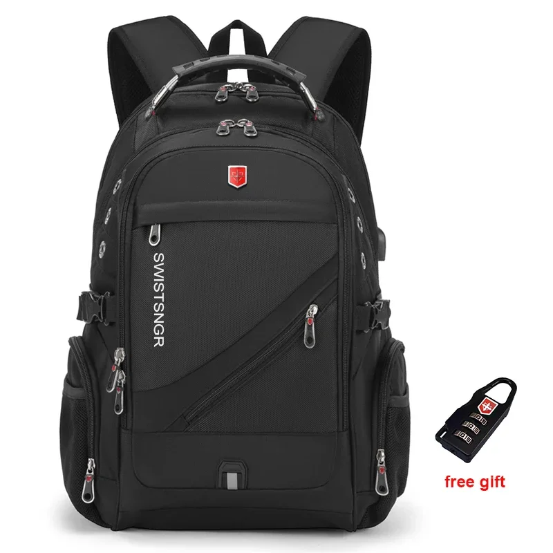 2024 Waterproof 17 Inch Laptop Backpack Men USB Charging Travel Backpack Women Oxford Rucksack Male Vintage School Bag Mochila