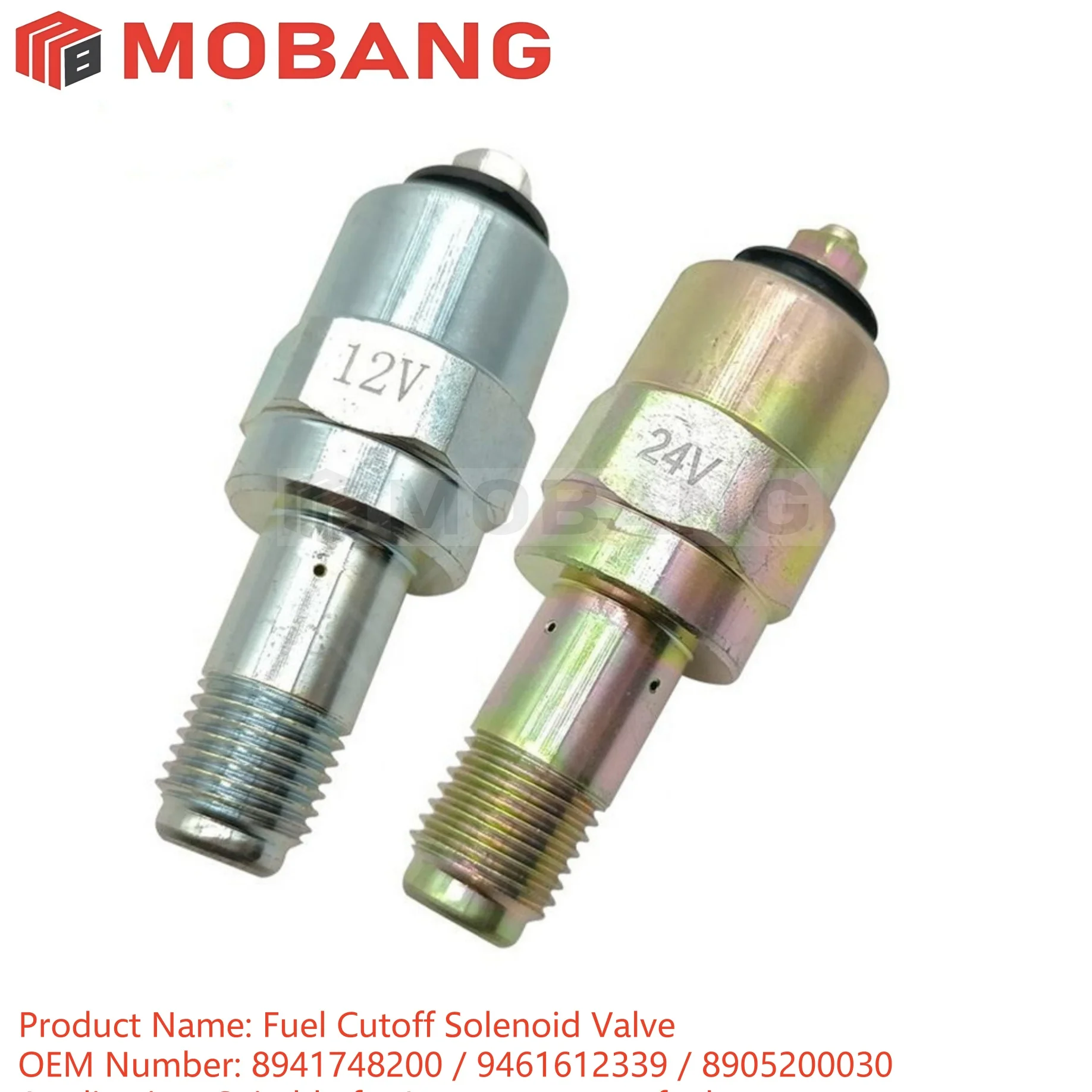 Fuel Cutoff Solenoid Valve 8941748200 9461612339 8905200030 for Isuzu Excavator Oil Return Solenoid Valve