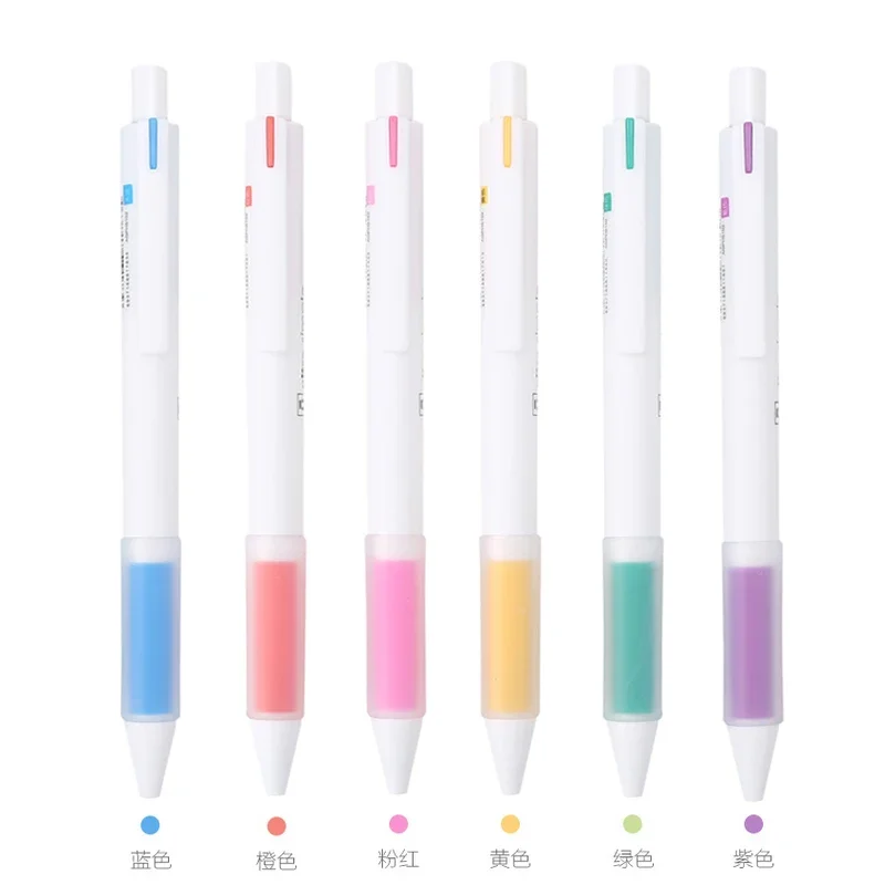 6PCS M&G B4304 Color Gel Pen Candy Color Student Use 0.5 Soft Grip Control Sheath Multicolor Pen