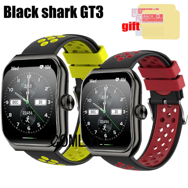 3in1 For Blackshark GT3 black shark gt 3 Smart Watch Strap women men Silicone Soft Sports Band Belt Screen Protector Film