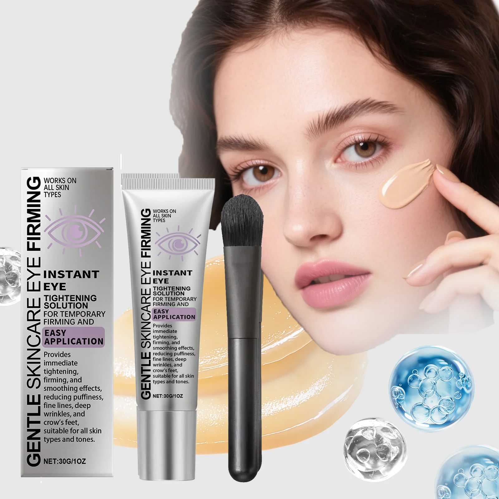 

Peptide Eye Cream Reduce Dark Circles Puffiness Eye Bags Tightening Smooth Fine Lines Hydrating Eye Cream for Youthful Look 30g