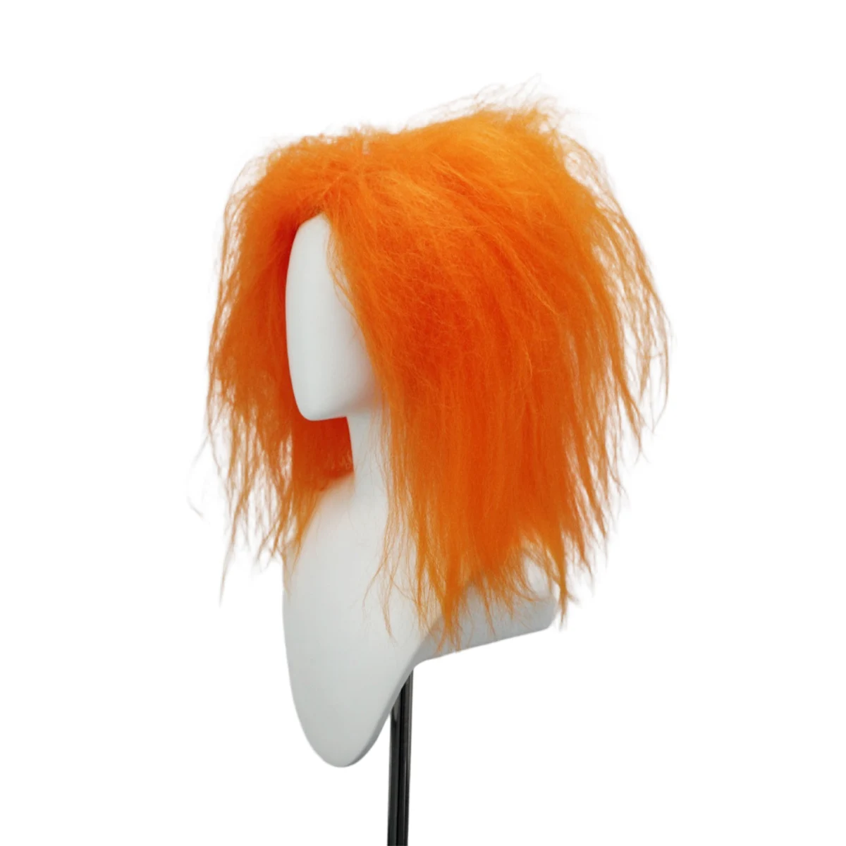 Bright Orange Fluffy Messy Layered Long Wig, Synthetic