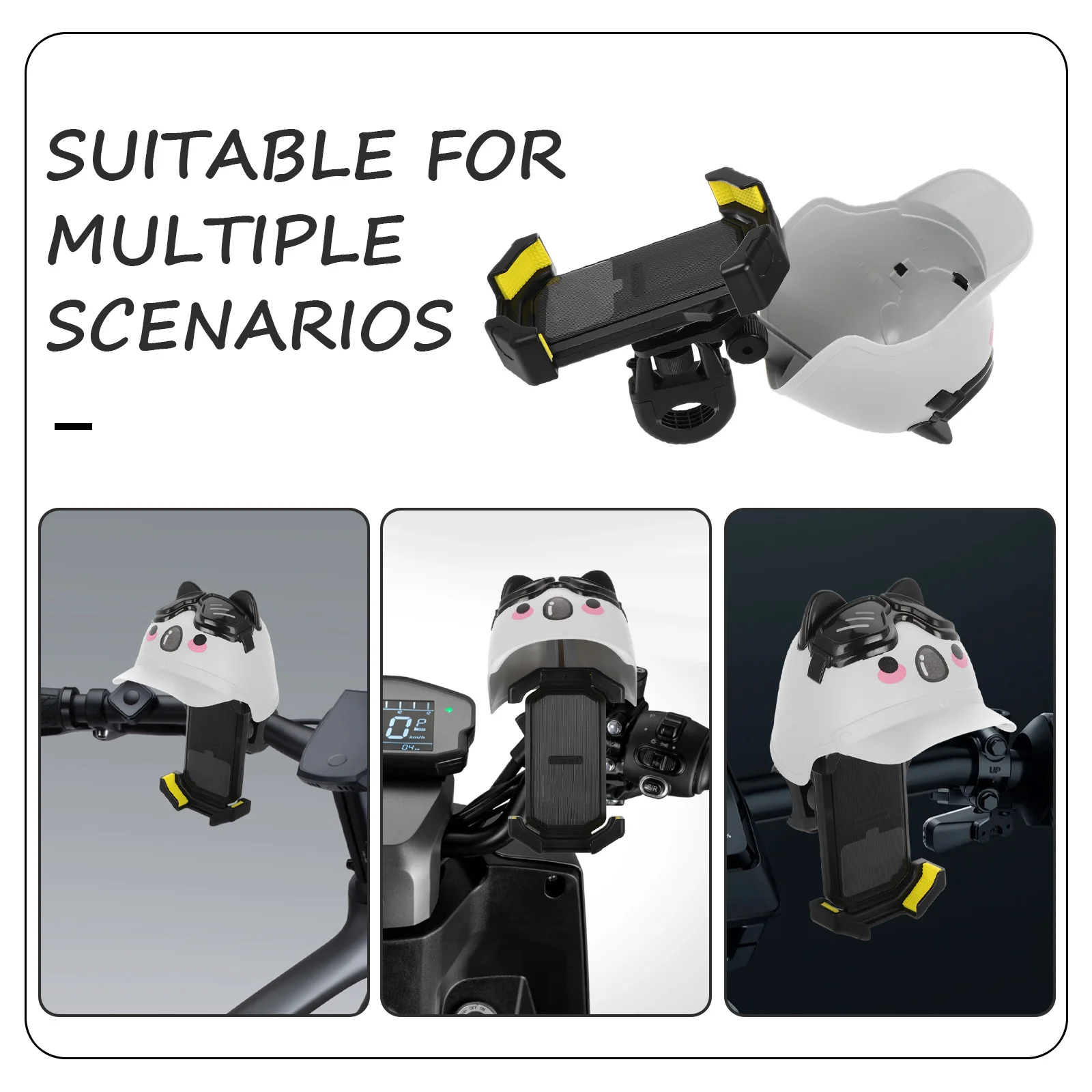 1 مجموعة حامل هاتف للدراجات النارية دراجة كهربائية مقاوم للماء حامل هاتف الدراجة المقود جبل ظلة الدراجات الملاحة