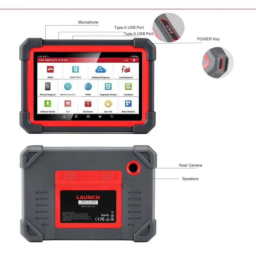 LAUNCH X431 IMMO Plus X-PROG 3 Key Programmer Car OBD2 Diagnostic Tools IMMO Anti-Theft Programming 39 Reset PK immo elite scan