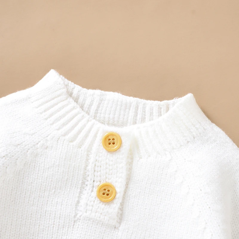 Sweet Cute Long Sleeve O-neck Spring & Autumn Knitwear Baby Boys & Girls Sweater For 6-36 Months Soft Newborn Infant Sweatshirt