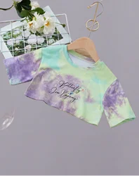 T-shirt met tie-dye vlinderpatroon voor meisjes - stijlvol en comfortabel, zomerse frisse keuze